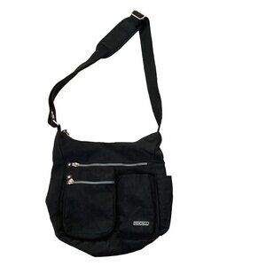 MHCNLL Anti-theft RFID Water-Resistant Nylon Crossbody Travel Bag Black 153F